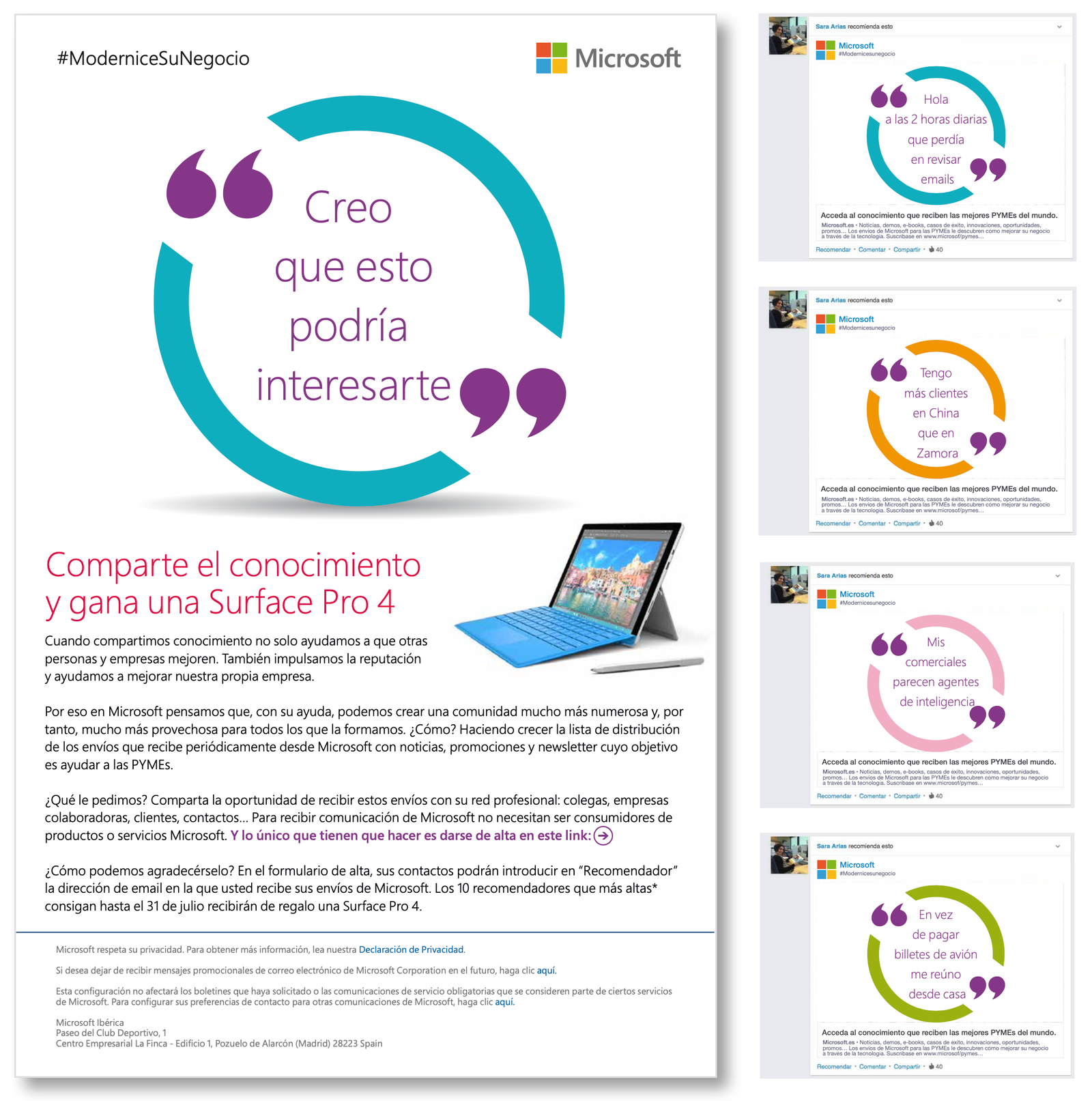 texto con portátil Microsoft