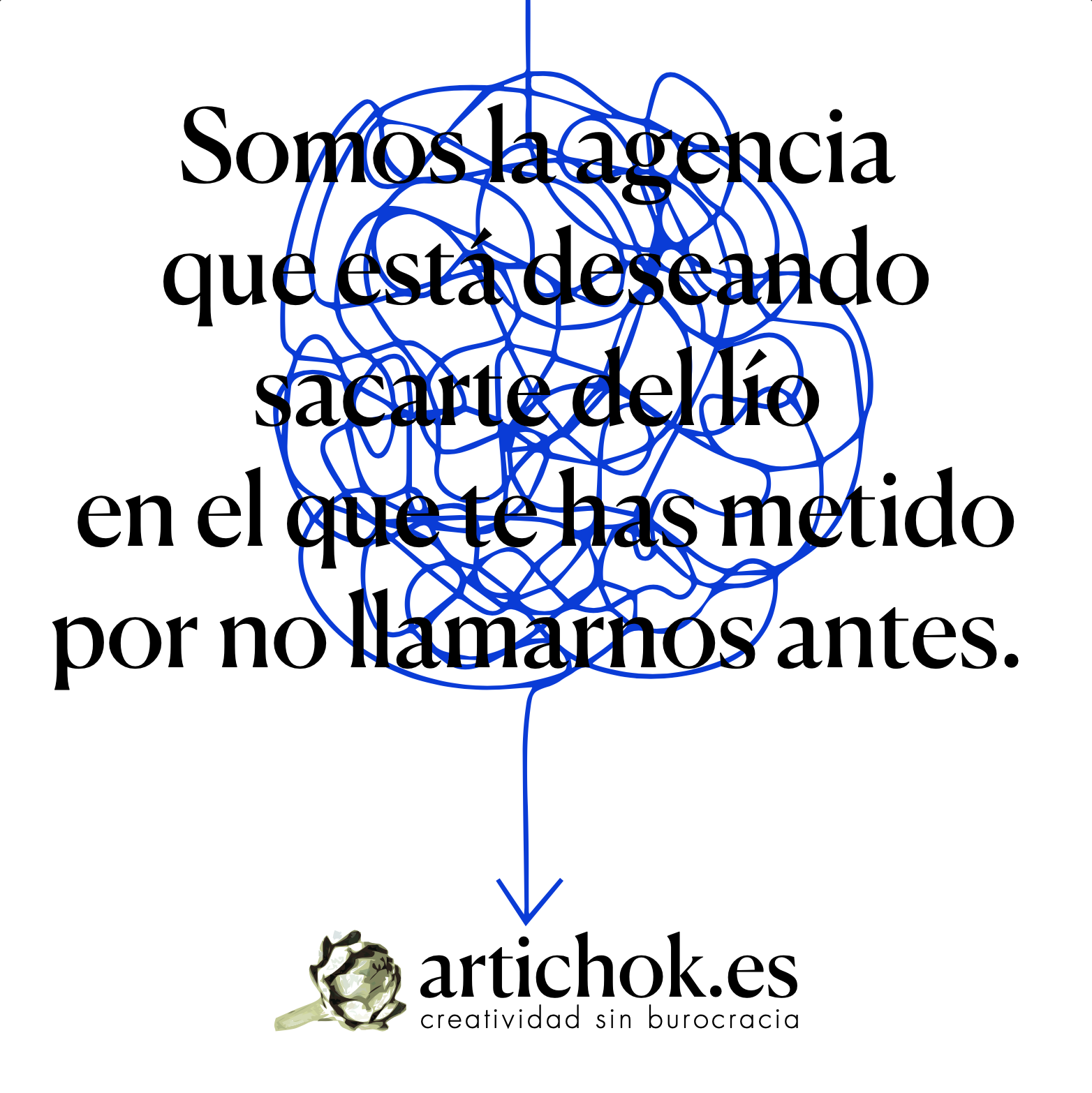 Texto sobre garabato azul